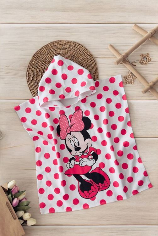 Miniğimin Cicileri Mnn Puantiye Desenli Kız Çocuk Panço Havlu - Pembe