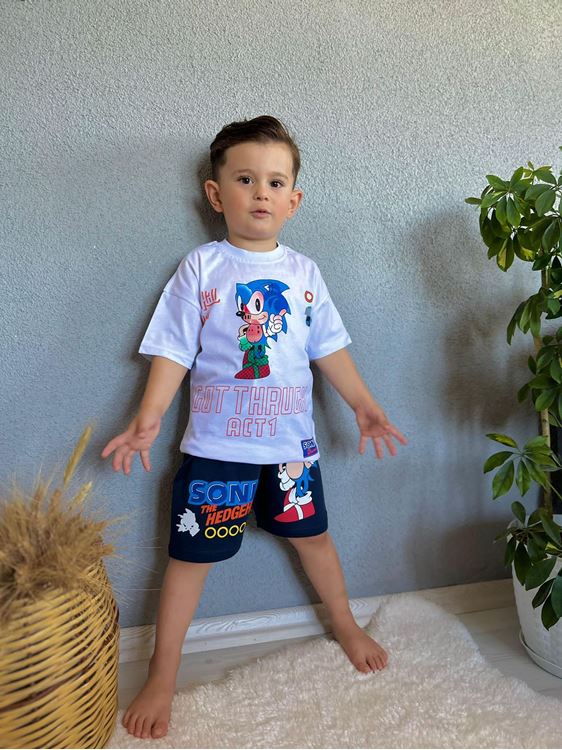 Minigimin Cicileri Snc Thruck Act1 Yazlık 2 li Erkek Takım - Beyaz-Lacivert