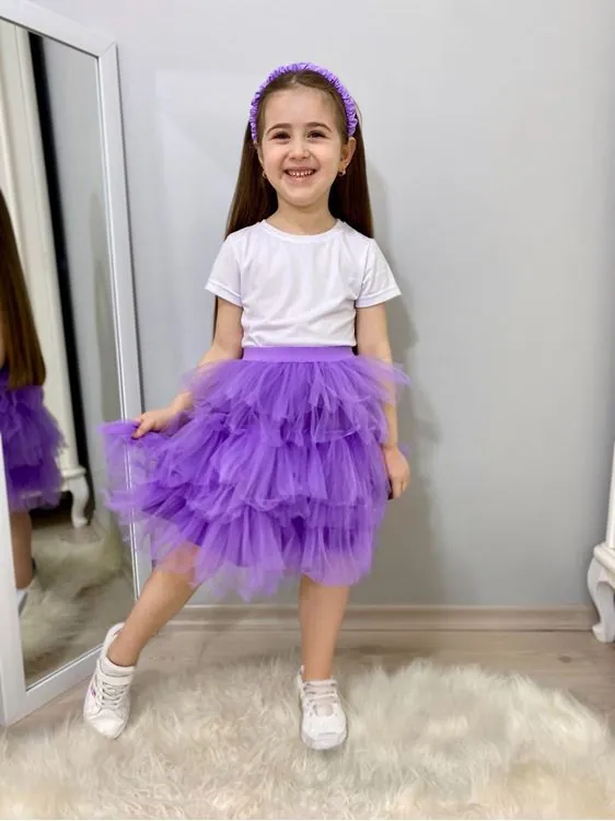Miniğimin Cicileri Tütülü Kız Çocuk Takım - Lila