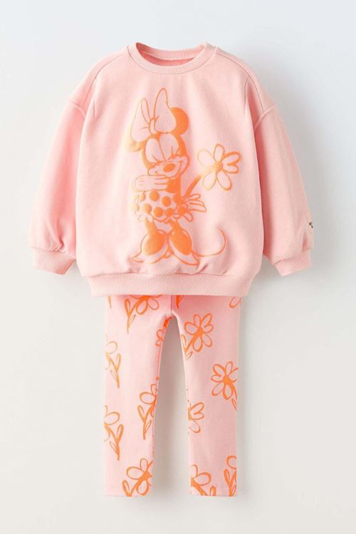 Miniğimin Cicileri Mnn Ms Çiçek Desenli Sevimli Stil, Rahat Tasarım Kız Çocuk Takım - Pembe