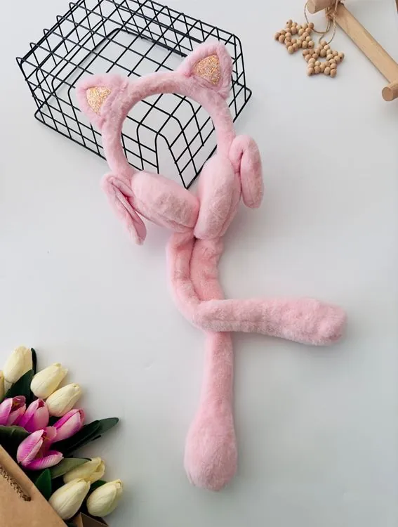 Miniğimin Cicileri Peluş Hareketli Ve Sesli Kız Çocuk Kulaklık - Pembe