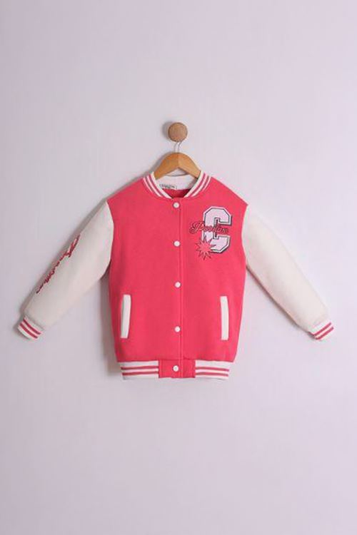 Miniğimin Cicileri Positive Baskılı Kız Çocuk Kolej Ceket - Fuşya