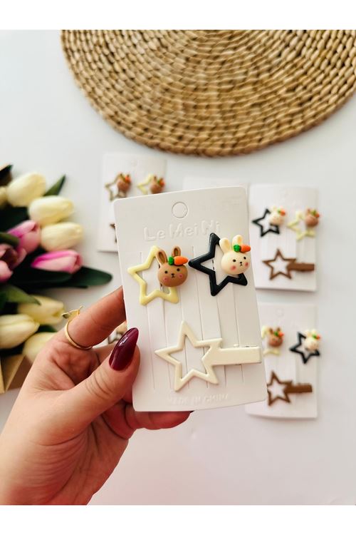 Miniğimin Cicileri Tavşanlı Çıt Çıt Toka Renkli