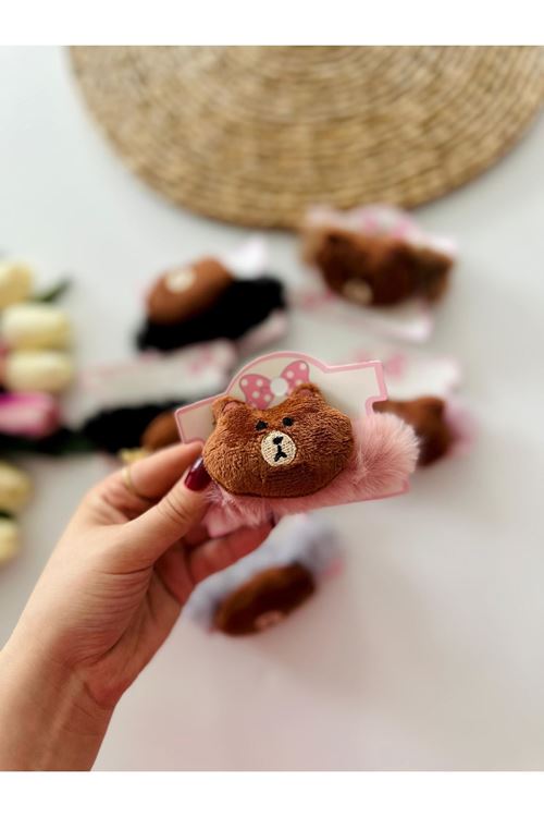 Miniğimin Cicileri Tekli Ayıcık Figürlü Bağlamalı Kız Çocuk Toka