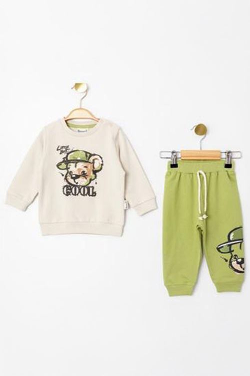 Miniğimin Cicileri Little But Cool Erkek Bebek 2 li Takım - Fıstık Yeşili