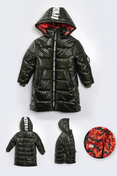 Miniğimin Cicileri (6-13 yaş) Kapitone İçi Astarlı Kaban Erkek Çocuk - Haki