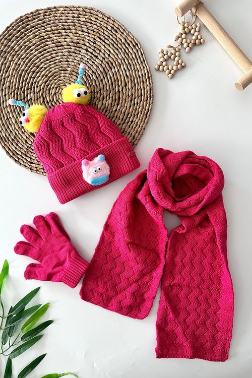 Miniğimin Cicileri (4-8 Yaş) Karakter Triko Kız Çocuk Bere Takımı