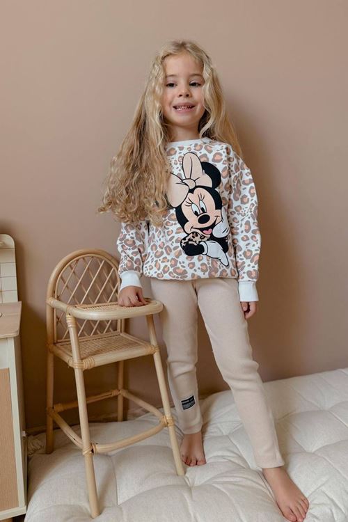 Miniğimin Cicileri Leopar Desenli Mnn Karakterli Kız Çocuk 2li Takım - Taş