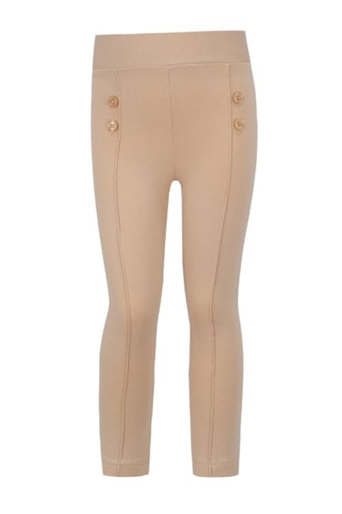 Miniğimin Cicileri Düğme Detaylı Kız Çocuk Çimalı Tayt - Bej