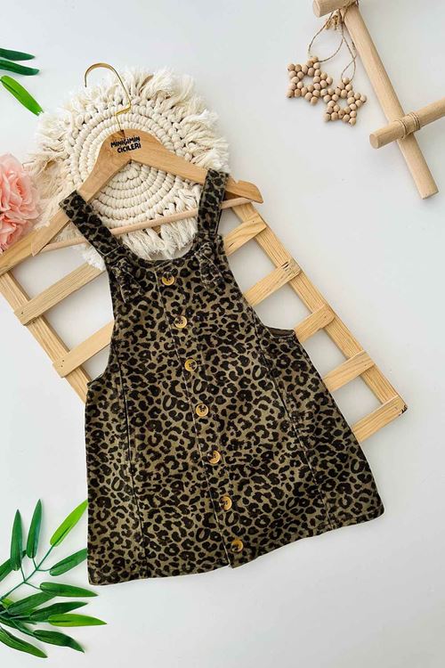 Miniğimin Cicileri Leopar Kot Kız Çocuk Jile - Haki