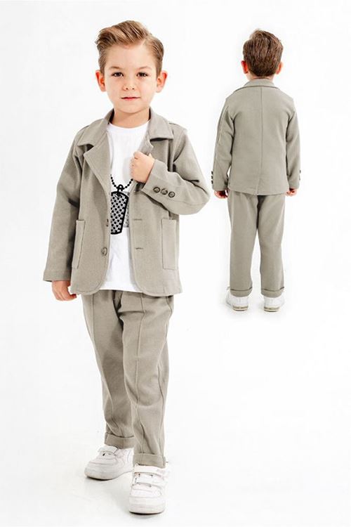 Miniğimin Cicileri Çimalı Erkek Çocuk 3 lü Takım - Gri