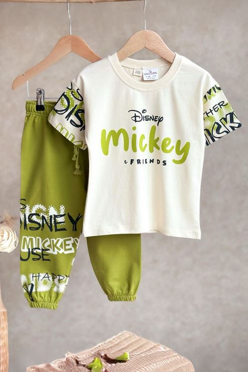 Miniğimin Cicileri Mcky Lastikli Erkek Çocuk 2 li Takım - Yağ Yeşili