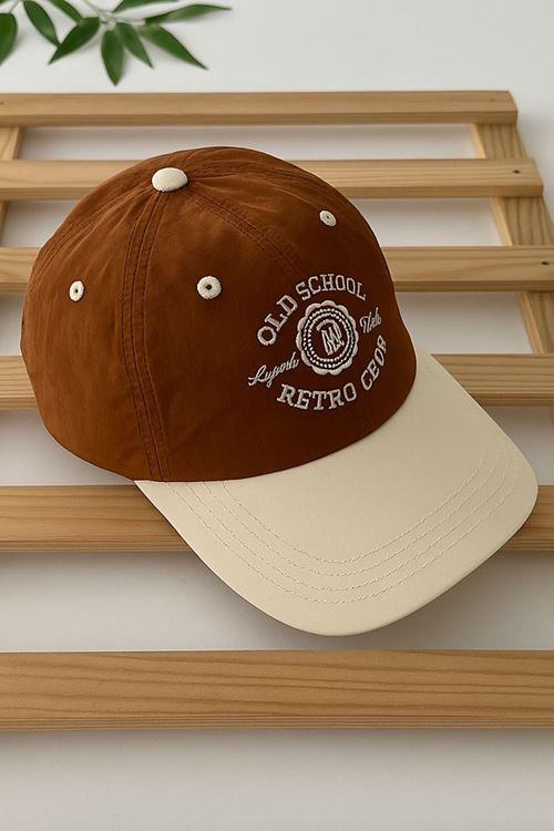 Miniğimin Cicileri (4-8 Yaş ) R İşleme Detaylı Erkek Çocuk Kep şapka - Kahve