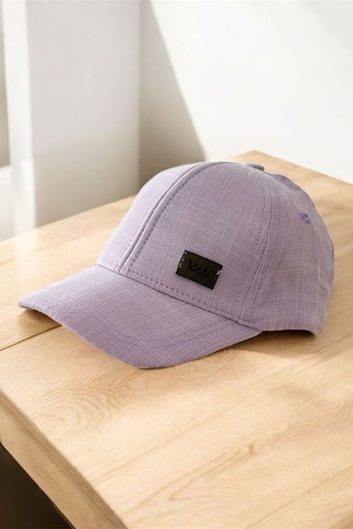 Miniğimin Cicileri (0-18 Ay) Kitty Etiket Detaylı Kız Bebe Kep Şapka - Mor