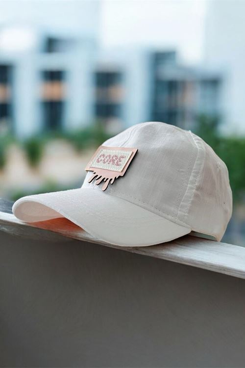 Miniğimin Cicileri (4-8 Yaş) Core Etiket Detaylı Kız Çocuk Kep Şapka - Beyaz