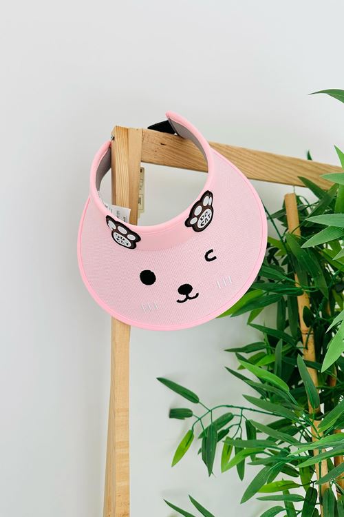 Miniğimin Cicileri (6-12 Yaş) Ayıcık Detaylı Çocuk Vizör Şapka - Pembe