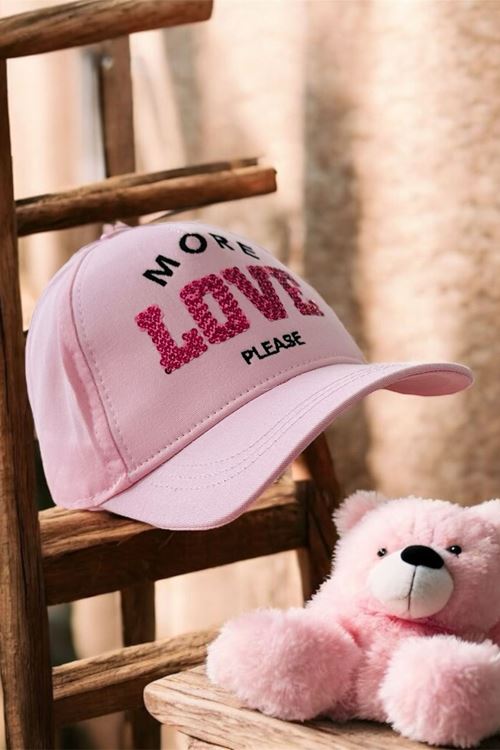 Miniğimin Cicileri (4-8 Yaş) Mini Star Love Yazılı Kız Çocuk Şapka - Pembe