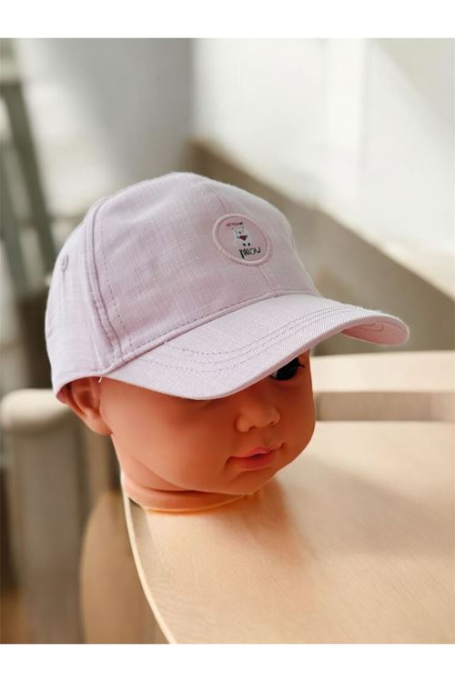 Miniğimin Cicileri (1-3 Yaş) Meav Baskılı Kız Bebek Şapka - Lila