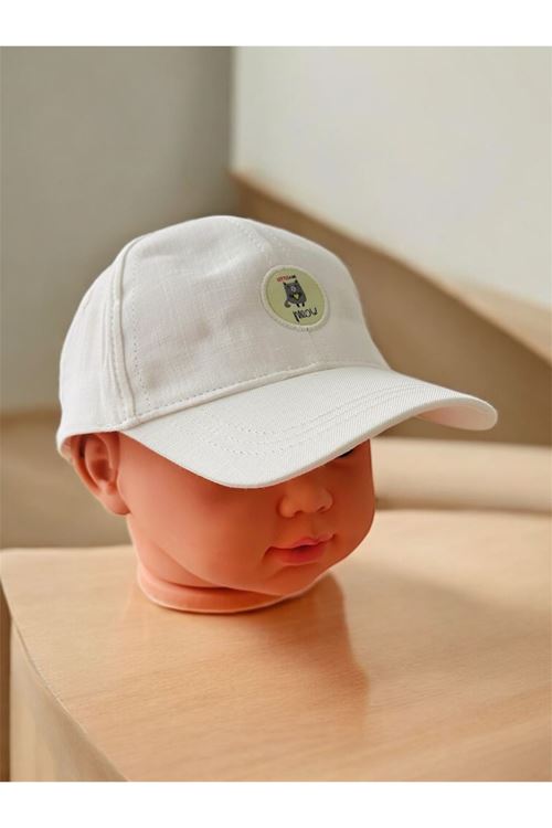 Miniğimin Cicileri (1-3 Yaş) Meav Baskılı Kız Bebek Şapka - Krem