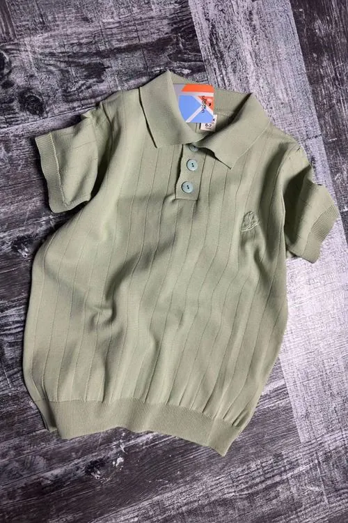 Miniğimin Cicileri Erkek Çocuk Triko Polo Yaka Tişört - Yeşil