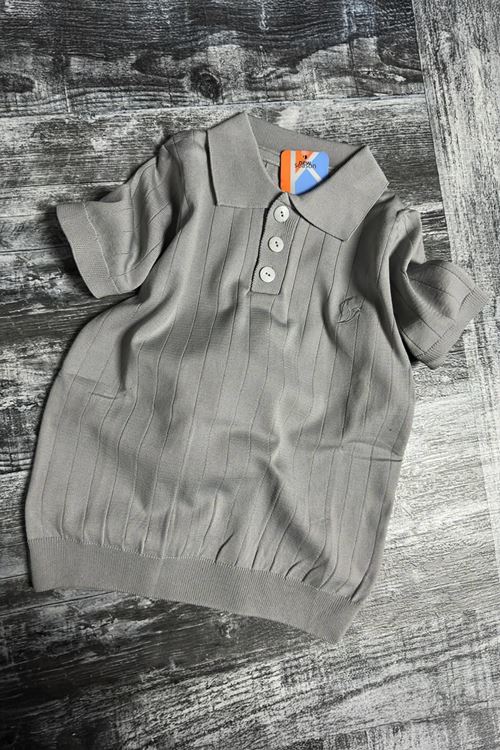 Miniğimin Cicileri Erkek Çocuk Triko Polo Yaka Tişört - Gri