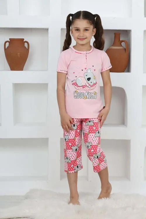 Miniğimin Cicileri (3-14 Yaş) Koala Desenli Kız Çocuk Kapri Takım - Pembe