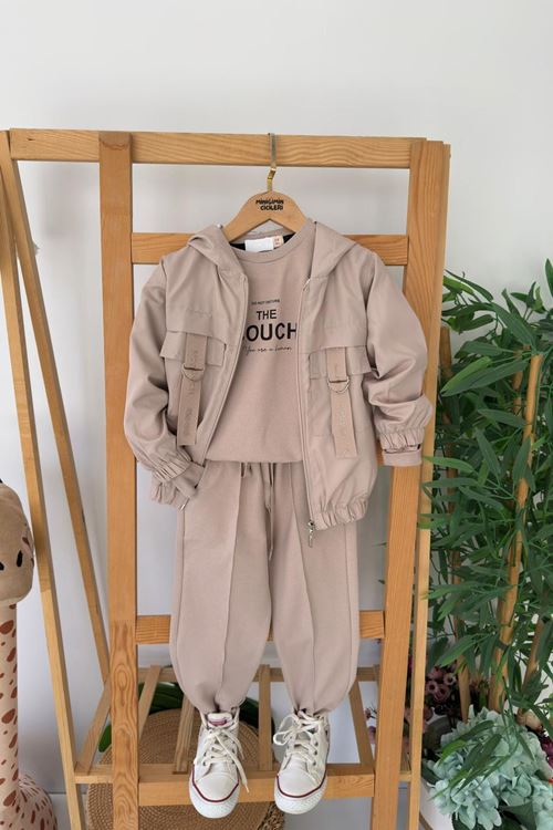 Miniğimin Cicileri The Couch Baskılı Spor Kız Çocuk 3 lü Takım - Kahve