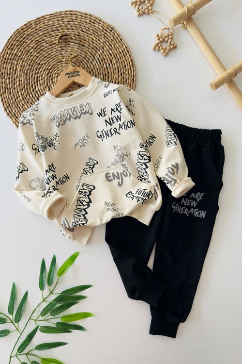 Miniğimin Cicileri Brokly Kanguru Cep Erkek Çocuk 2 li Takım - Siyah