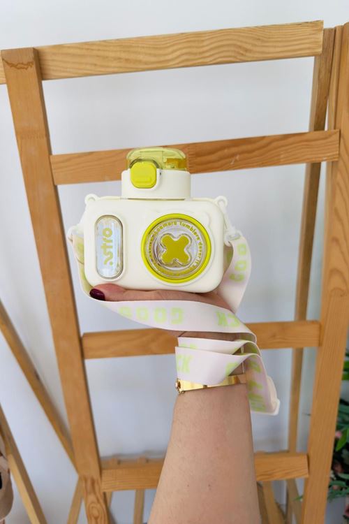 Miniğimin Cicileri Fotoğraf Makinası Görüntülü Çocuk Su Matarası - Krem