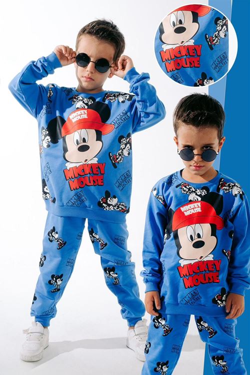 Miniğimin Cicileri Mcky Kaykay Baskılı Erkek Çocuk Takım - Mavi