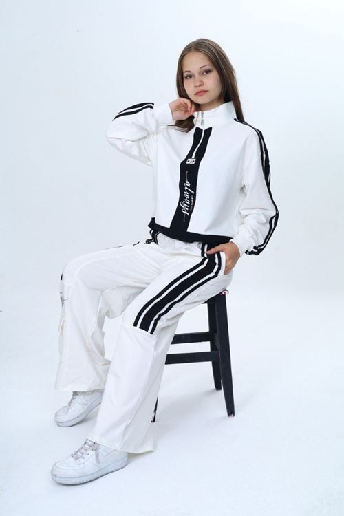 Miniğimin Cicileri (8–16) Genç Always Şeritli Kız Takım - Beyaz