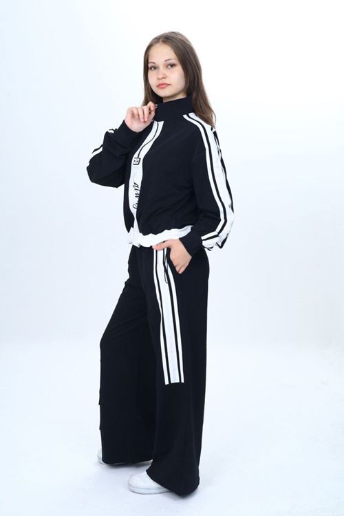 Miniğimin Cicileri (8–16) Genç Always Şeritli Kız Takım - Siyah