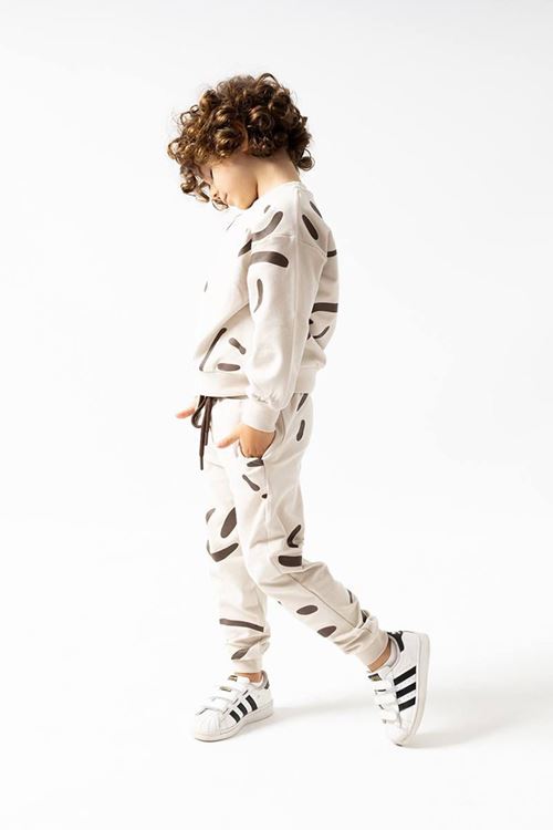 Miniğimin Cicileri Fırçalı Özel Kumaş Gülücük Baskılı Unitex Çocuk Takım - Krem