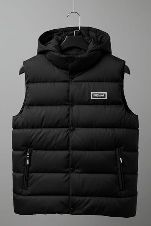 Miniğimin Cicileri Kapüşonlu Cepli Erkek Çocuk Şişme Yelek - Siyah