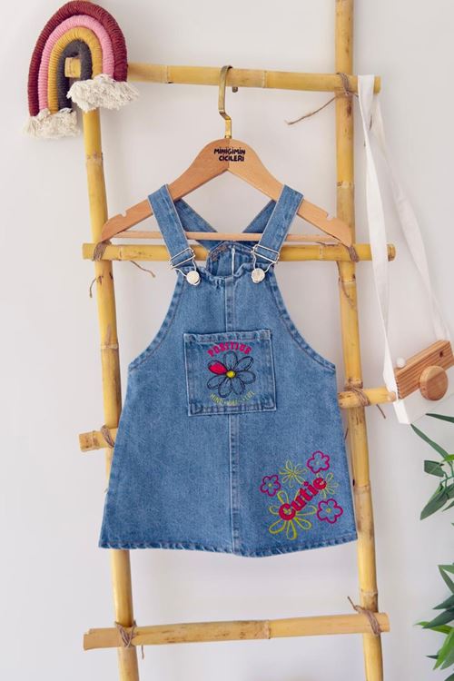 Miniğimin Cicileri Cutie Baskılı Kot Kız Çocuk Jile - Mavi