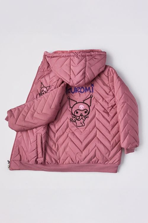 Minigimin Cicileri Krm Karakter Baskılı Kız Çocuk İçi Welsoft Mevsimlik Mont - Gül Kurusu
