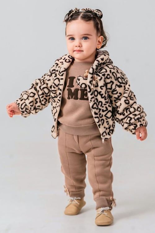 Miniğimin Cicileri Leopar Polar I ME işleme Fiyonk Detay - Kahve