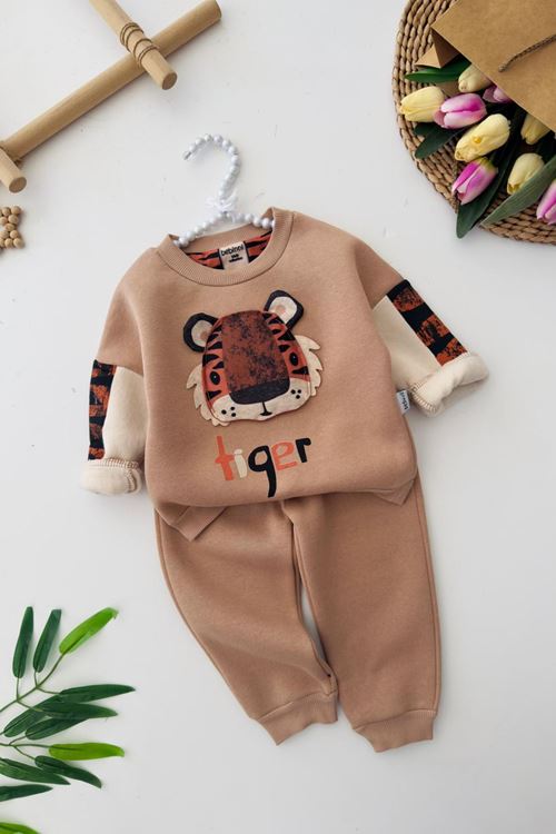 Miniğimin Cicileri Tiger Erkek Bebe Kışlık Takım - Kahve
