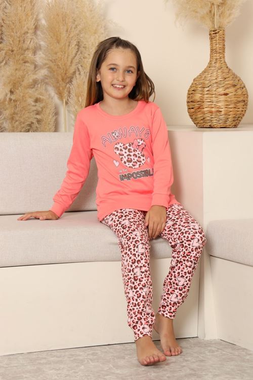 Miniğimin Cicileri Always Leopar Baskılı Kız Çocuk Pijama Takımı - Fuşya