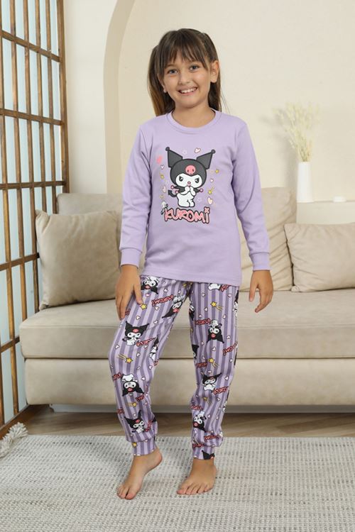 Miniğimin Cicileri Krm Baskılı Kız Çocuk Pijama Takımı - Lila
