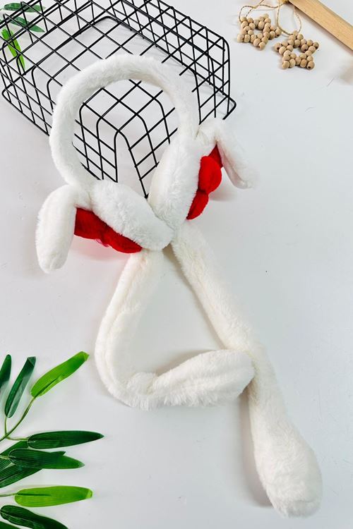 Miniğimin Cicileri Tavşak Home Detaylı Kız Çocuk Haraketli Kulaklık - Beyaz