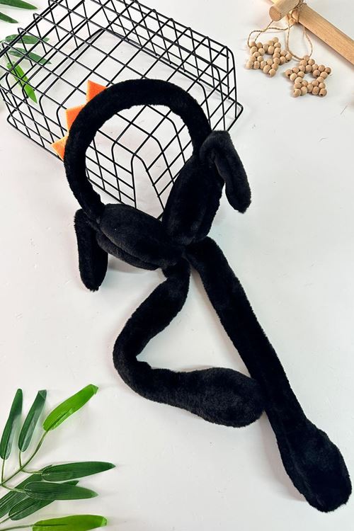 Miniğimin Cicileri Dino Detaylı Pelüş Kız Çocuk Kulaklık - Siyah