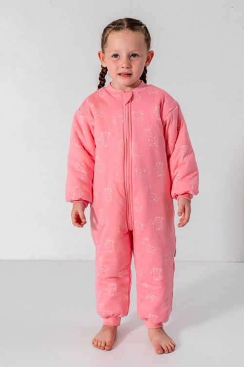Miniğimin Cicileri İnek Desenli Fermuarlı Kız Çocuk Uyku Tulumu - Pembe