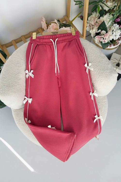 Miniğimin Cicileri Fiyonk Detaylı Kışlık Kız Çocuk Tek Alt - Kiremit