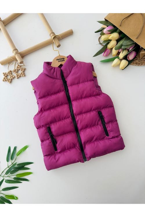 Minigimin Cicileri Cepli  Unisex Şişme Yelek - Mor