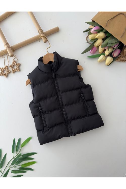 Minigimin Cicileri Cepli  Unisex Şişme Yelek - Siyah