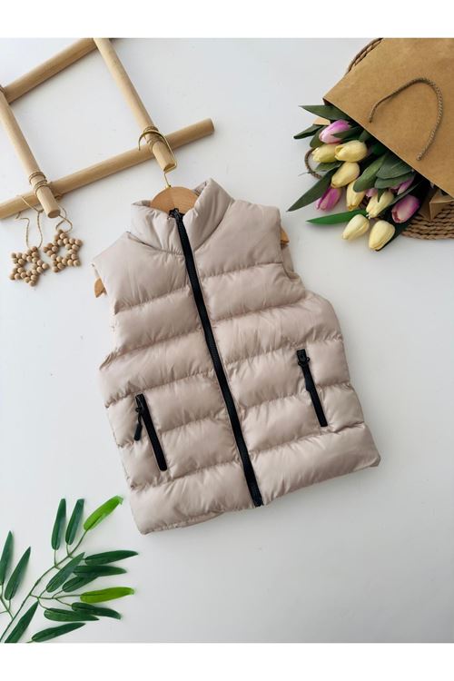 Minigimin Cicileri Cepli  Unisex Şişme Yelek - Krem