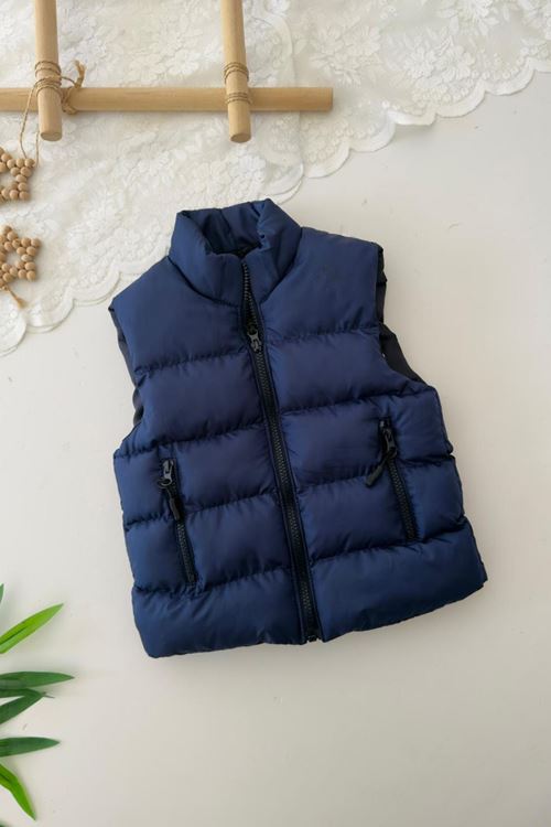 Miniğimin Cicileri Cepli Unisex Çocuk Şişme Yelek - Lacivert