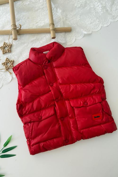 Miniğimin Cicileri Cepli Unisex Çocuk Şişme Yelek - Kırmızı