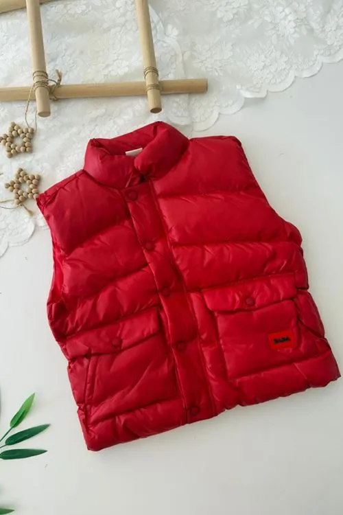 Miniğimin Cicileri Cepli Unisex Çocuk Şişme Yelek - Kırmızı